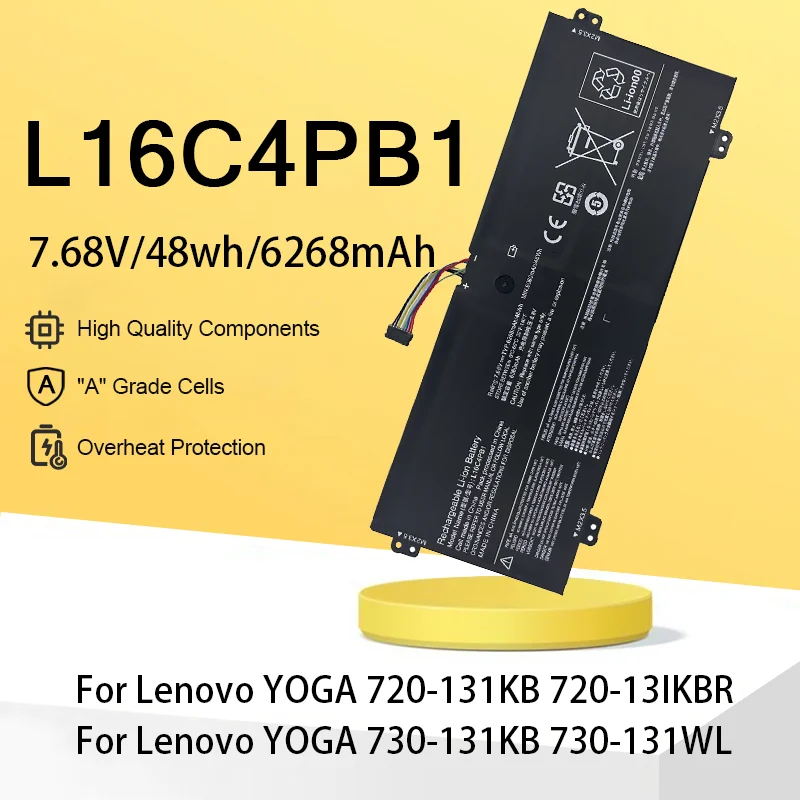 

L16C4PB1 7,68 В 48 Втч для Lenovo Yoga 720-13IKB 720-13IKBR 720-13IWL 730-13IKB 730-13IWL L16L4PB1 L16M4PB1 Аккумулятор для ноутбука