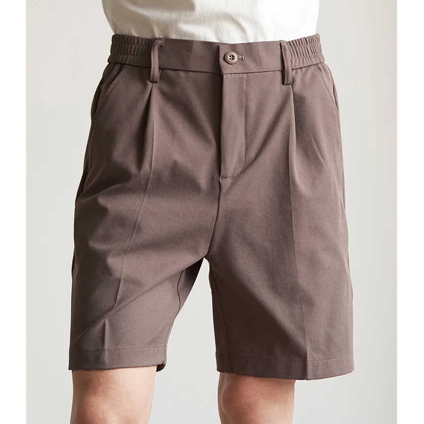 Summer Slim Straight Drape Elastic Waist 5-Pocket Shorts Men's Premium Business Casual Trousers