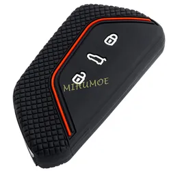Silicone Car Key Case Chain For 2021-2025 VW Golf MK8 ID.3 ID.4 Atlas Skoda Octavia Seat Ateca Tarraco Cupra Formentor Leon Born