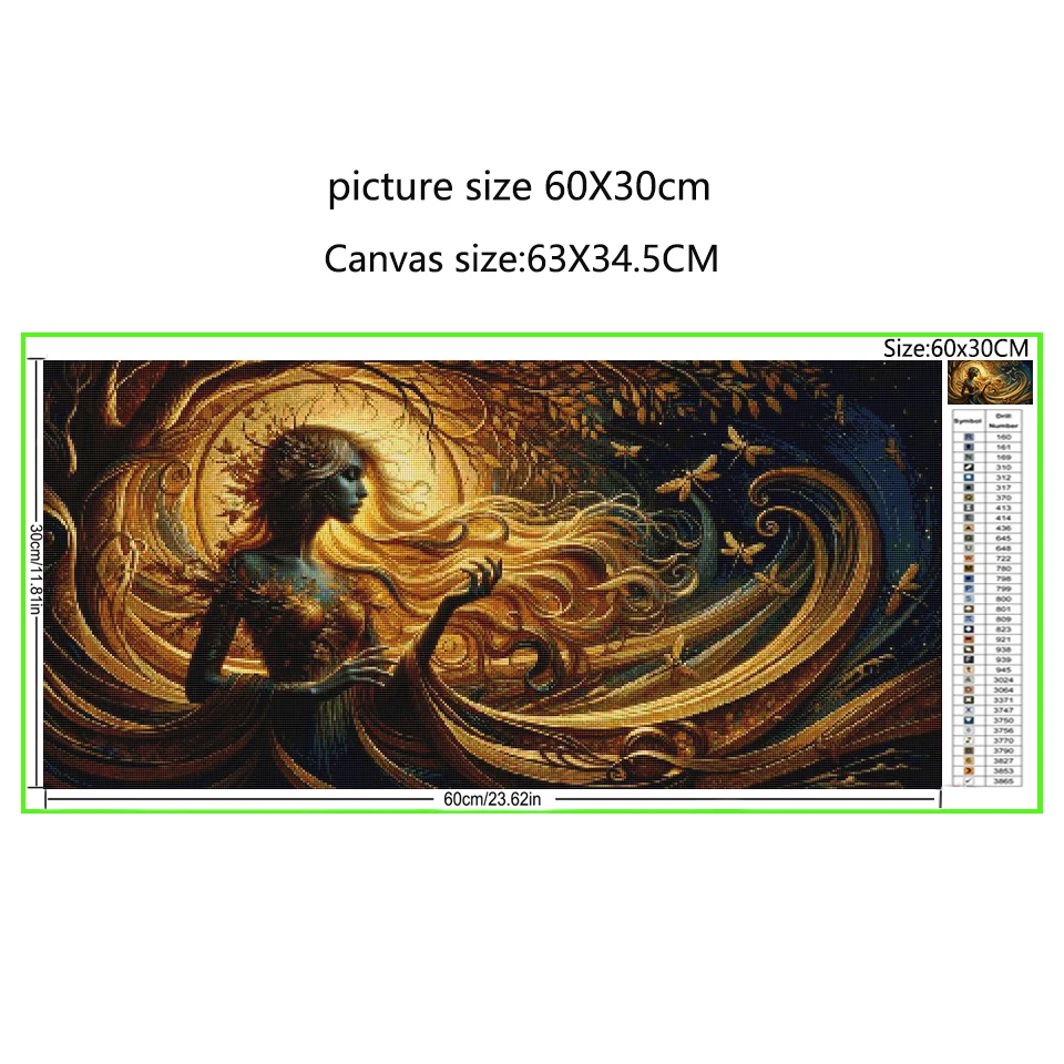 Magic realism of autumn Beautiful Woman 5D Diamond Painting Kits Large Size Full Diamond Embroidery Cross Stitch Kits Decor