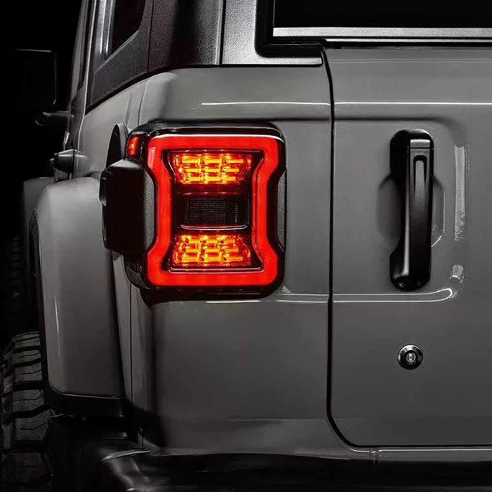 Lantsun J363 LED Taillight ABS Rear Light Tail Lights for Jeep for Wrangler JK07-17, 1-pair