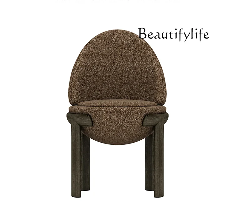 

Post-Modern Creative Solid Wood Dining Chair Model Room Make-up Chair Light Luxury Single Leisure Chair