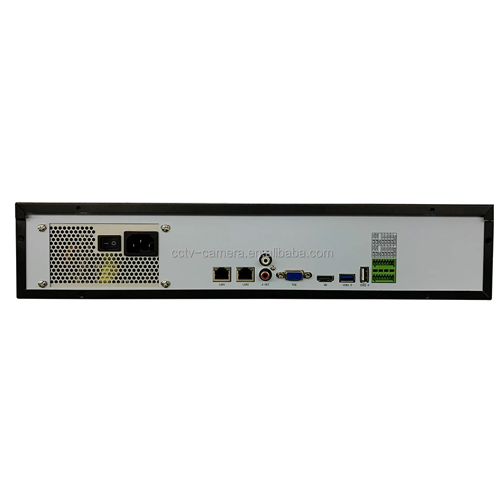 Soporte en rack Linux Sistema integrado P2P H.265+ 8TB HDD 9 Ranura SATA 64CH Sistema CCTV AI 4K 8MP IP 64 canales Alarma Raid NVR