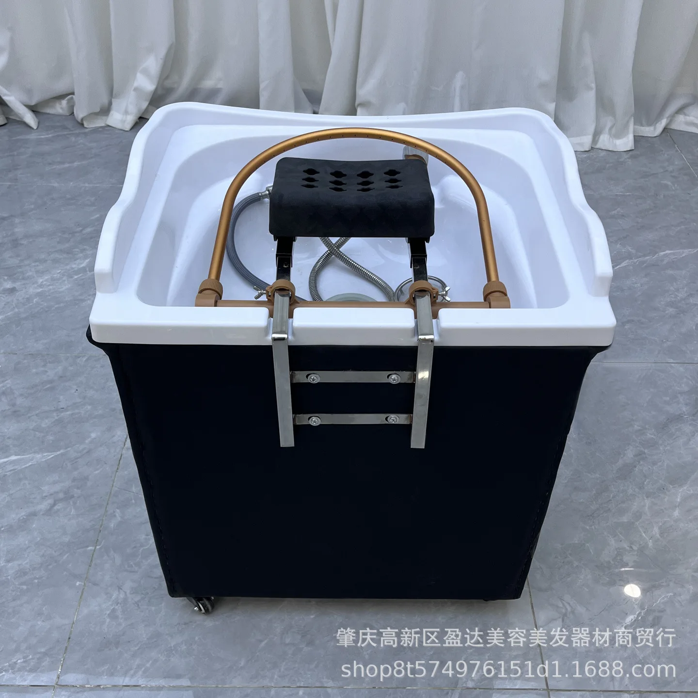 free of connecting to the sewer pipe, with its own water tank, mobile shampoo basin with constant temperature water circulation