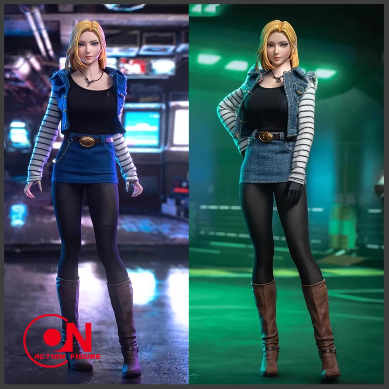 

Iminitoys M024 1/6 Android No. 18 Girl Double Head Sculpts Costume Set Model Fit 12'' TBL S52A Female Soldier Action Figure Body