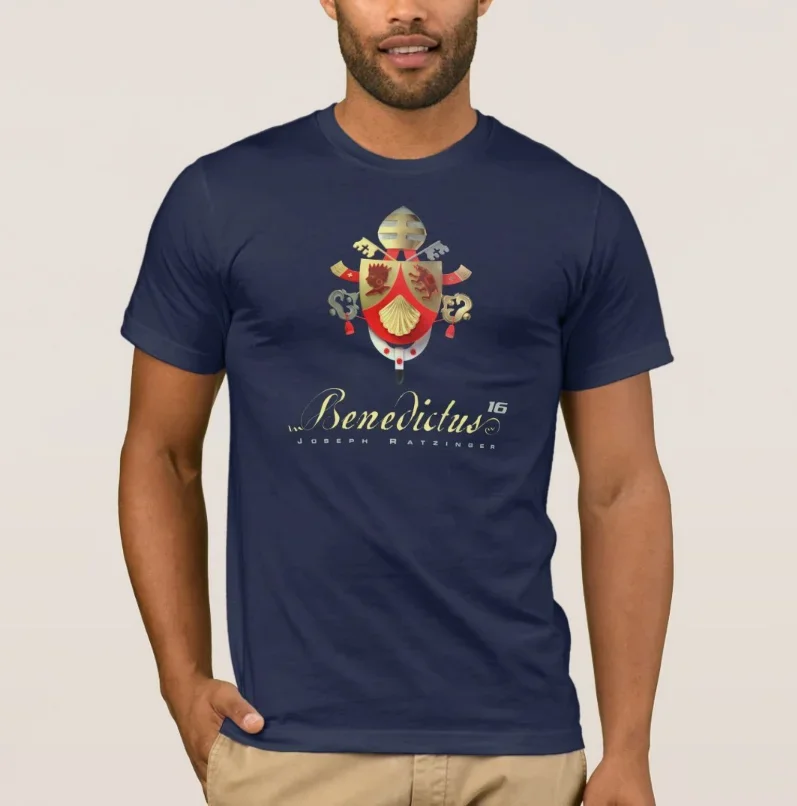 Benedict XVI Coat of Arms T-Shirt 100% Cotton O-Neck Short Sleeve Casual Mens T-shirt Size S-3XL