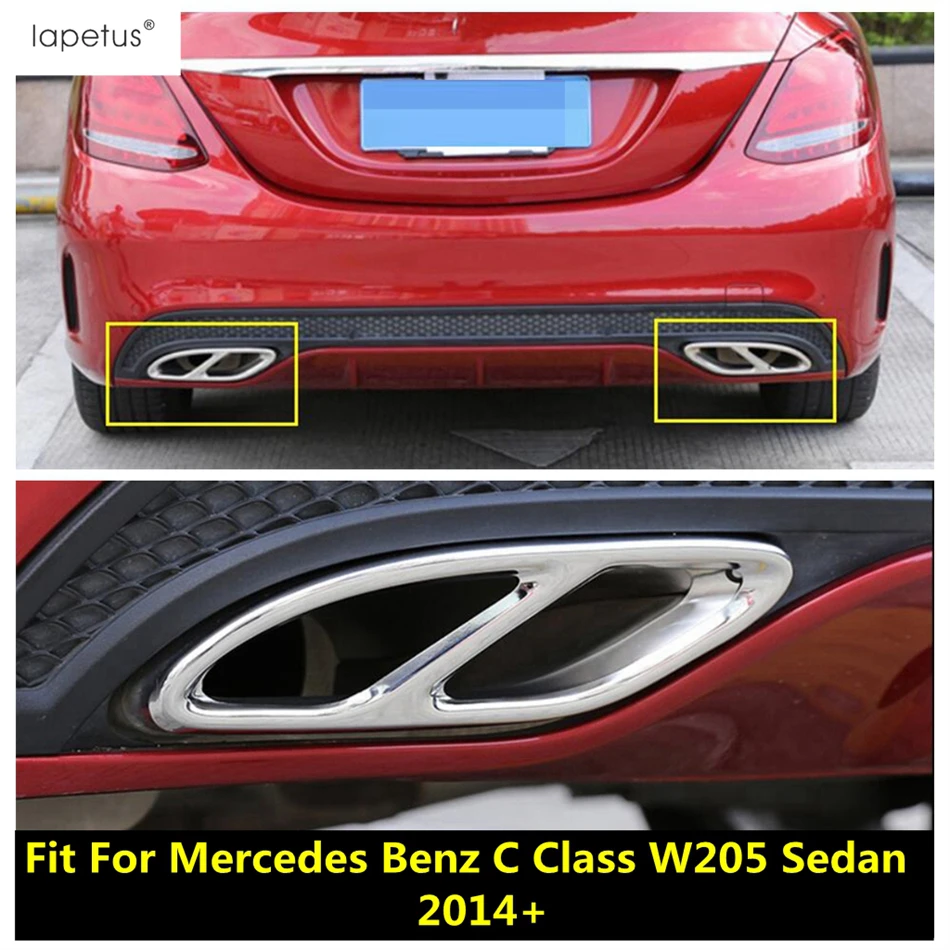 

Rear Exhaust Pipe Muffler Throat Intake Frame Cover Trim For Mercedes Benz C CLASS W205 Sedan 2014 - 2021 Accessories Exterior