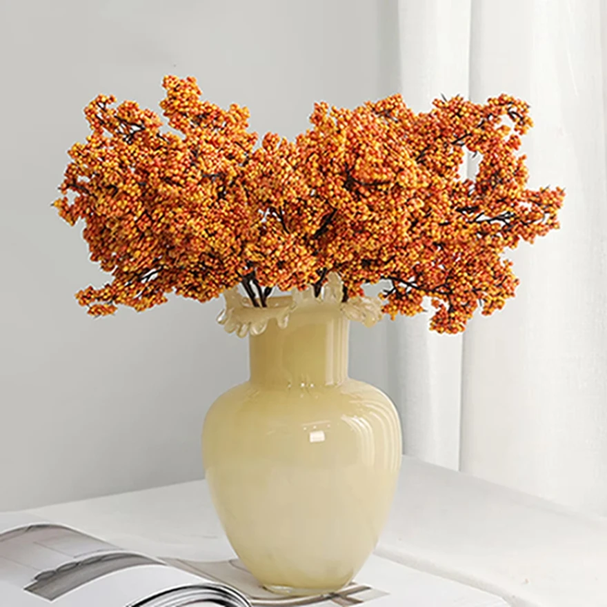 

Artificial Flowers Plants Winterberry Wedding Bridal Bouquet Christmas Home Vase Outdoor Yard Bonsai Festival Diy Gifts Hotsale