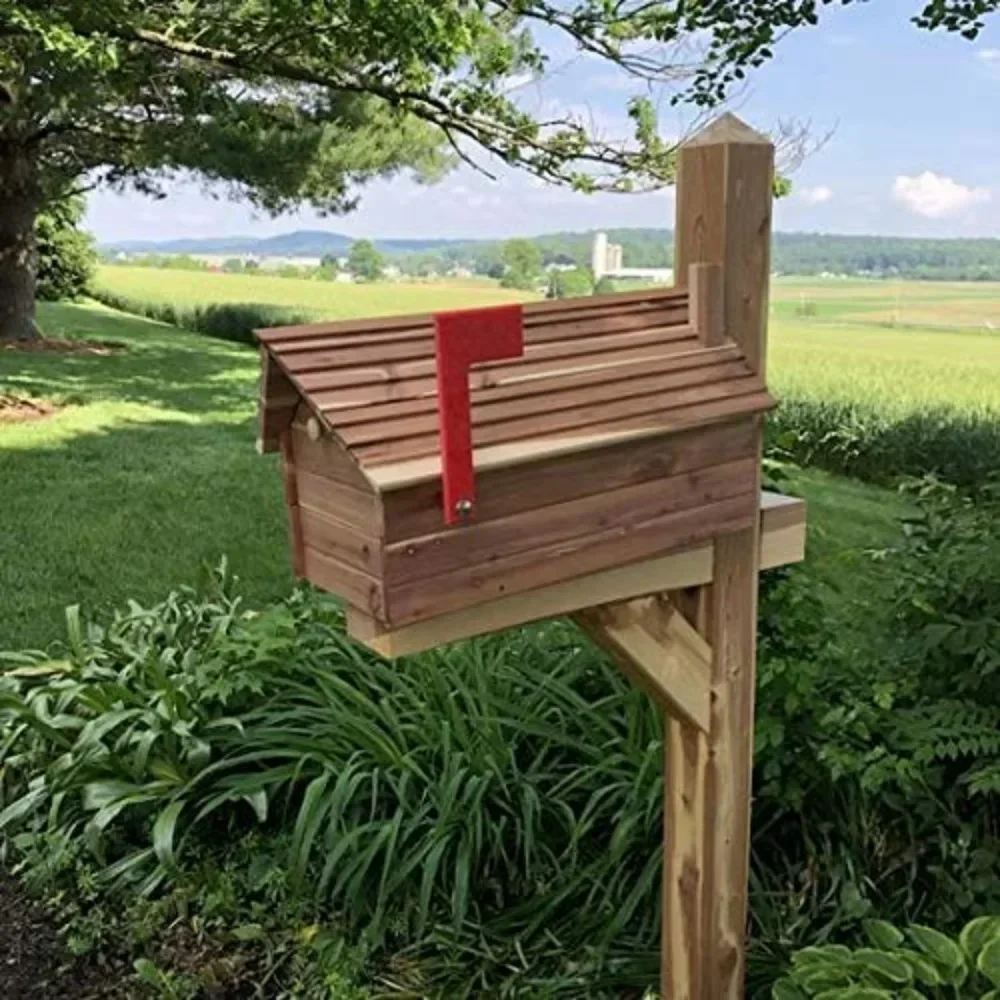 Simple and Beautiful Cedar Mailbox with Metal Insert | Cedar Chalet | Handmade in USA | Made with Aromatic Red