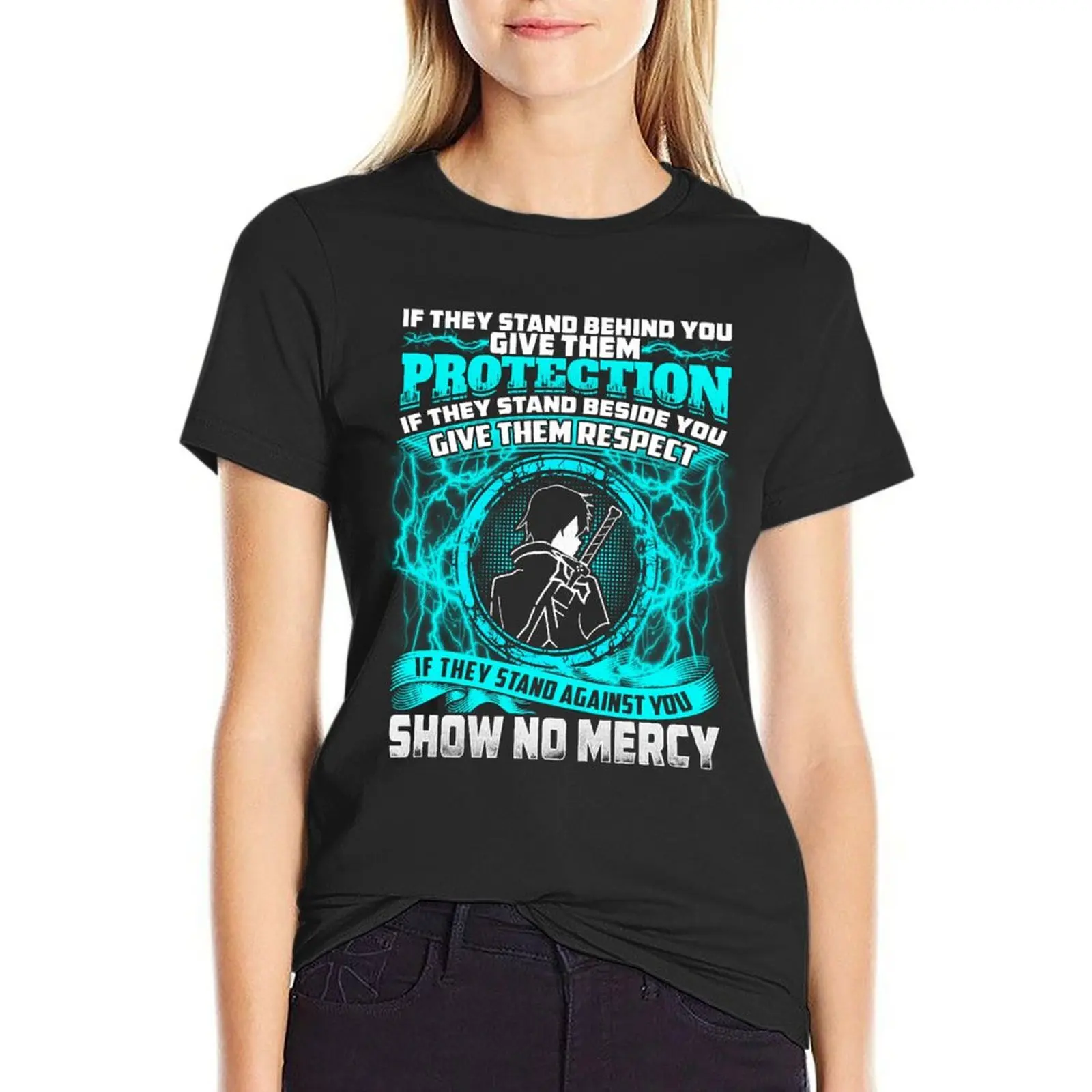 SAO - No mercy T-Shirt new edition anime hippie clothes blanks Women's clothing