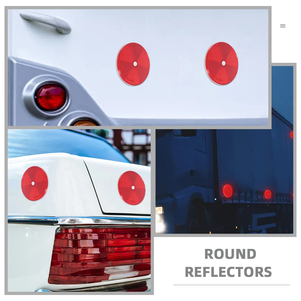 4 Pcs Reflector Reflectors for Night Riding Warning Mounting Holes Mail Reflective Driveway Entrance Red