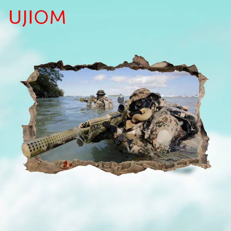 UJIOM Tear Soldiers Tear Wall Stickers Sunscreen Scratch Proof Sofa Wall Living Room Decal Nice Cartoon Amusing Decor Chambre