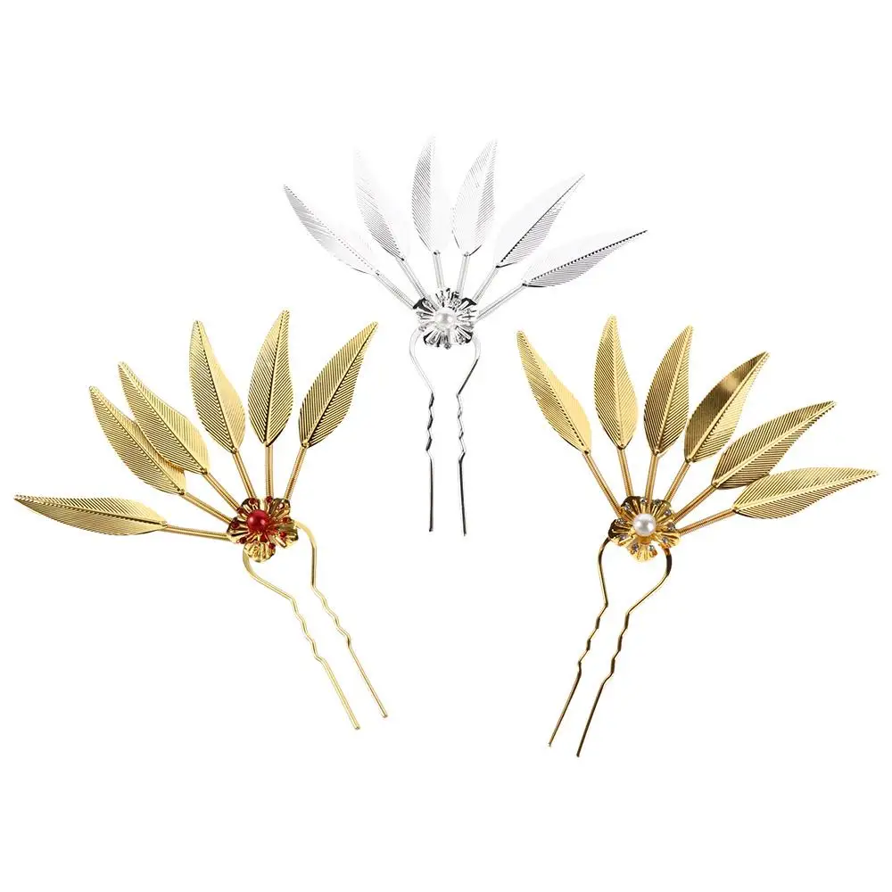 Tool Flower Ethnic Minorities Hair Accessories Leaf U Shape Hairpin Ancient Style Headwear Thai Headdress Metal Hair Sticks