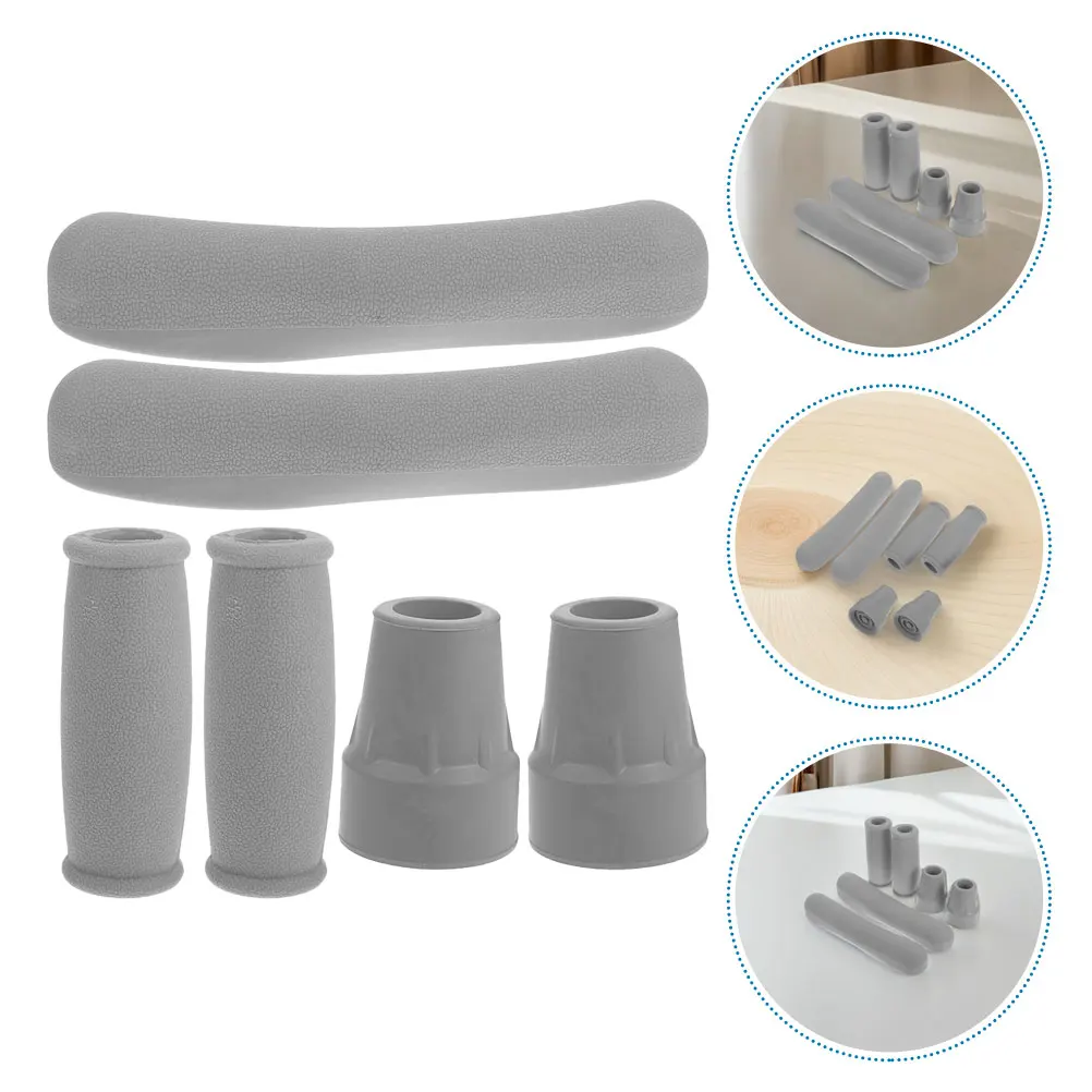 

Underarm Crutch Accessories Elderly Care Products Covers Replacement Pads Cane Tips for Stability Rubber Feet Grey Bottom