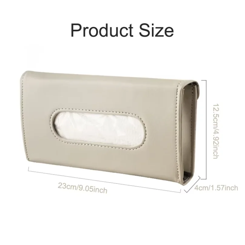 PU Leather Car Tissue Box Sun Visor Hanging Holder Auto Interior Storage And Decoration Accessories for Truck - view 2