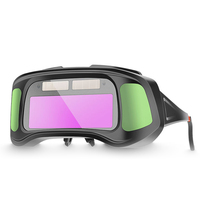 Automatic Dimming Welding Goggles Large View Green Color Auto Darkening Protective Glasses for Arc Welding Grinding Cutting