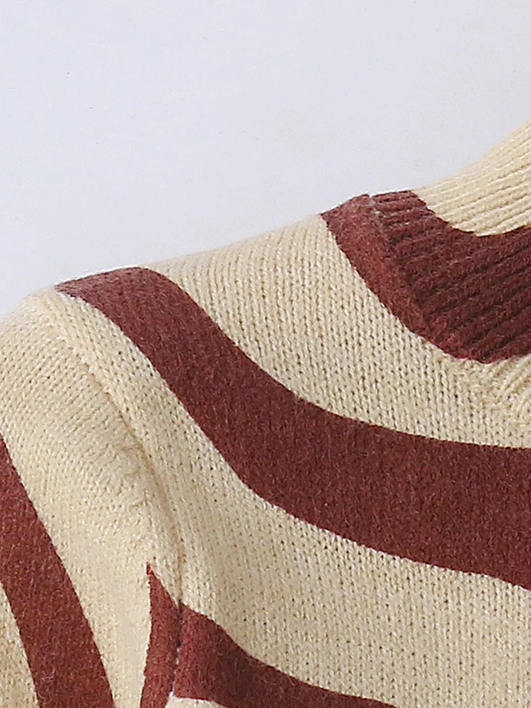 Collar Floral Knitted Dr Casual Long Sve Women's Overhead Sweater Dr Elastic Spring Autumn New Sle Warmth Heating