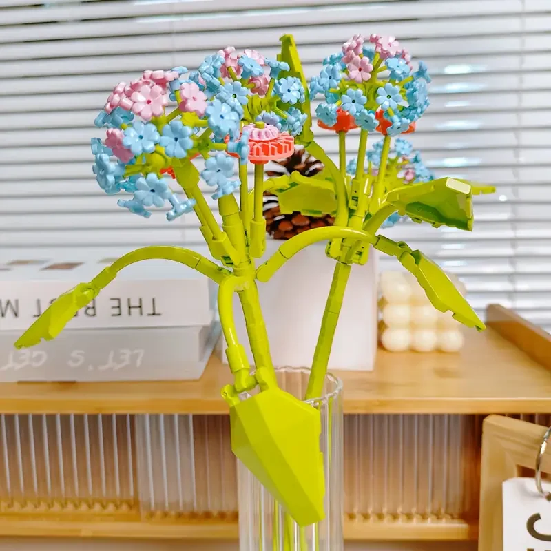 

2pcs Lantana Building Small Particles Block Flowers DIY Puzzle Assembly Toys Desktop Illustration Art Decorative Flower Ornament