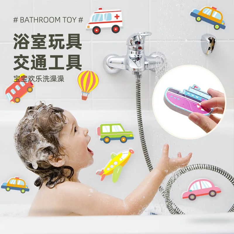 Baby Bath Toys Fun Foam Animals Floating Water Toy Traffic Early Educational Learning Gift for Kids Toddlers Bathtub Play Set