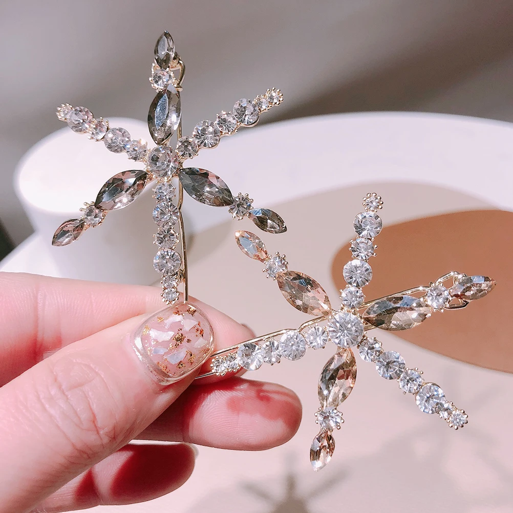 

Заколки для волос в виде снежинок, заколки для волос, праздничные женские серебряные аксессуары со стразами Miss