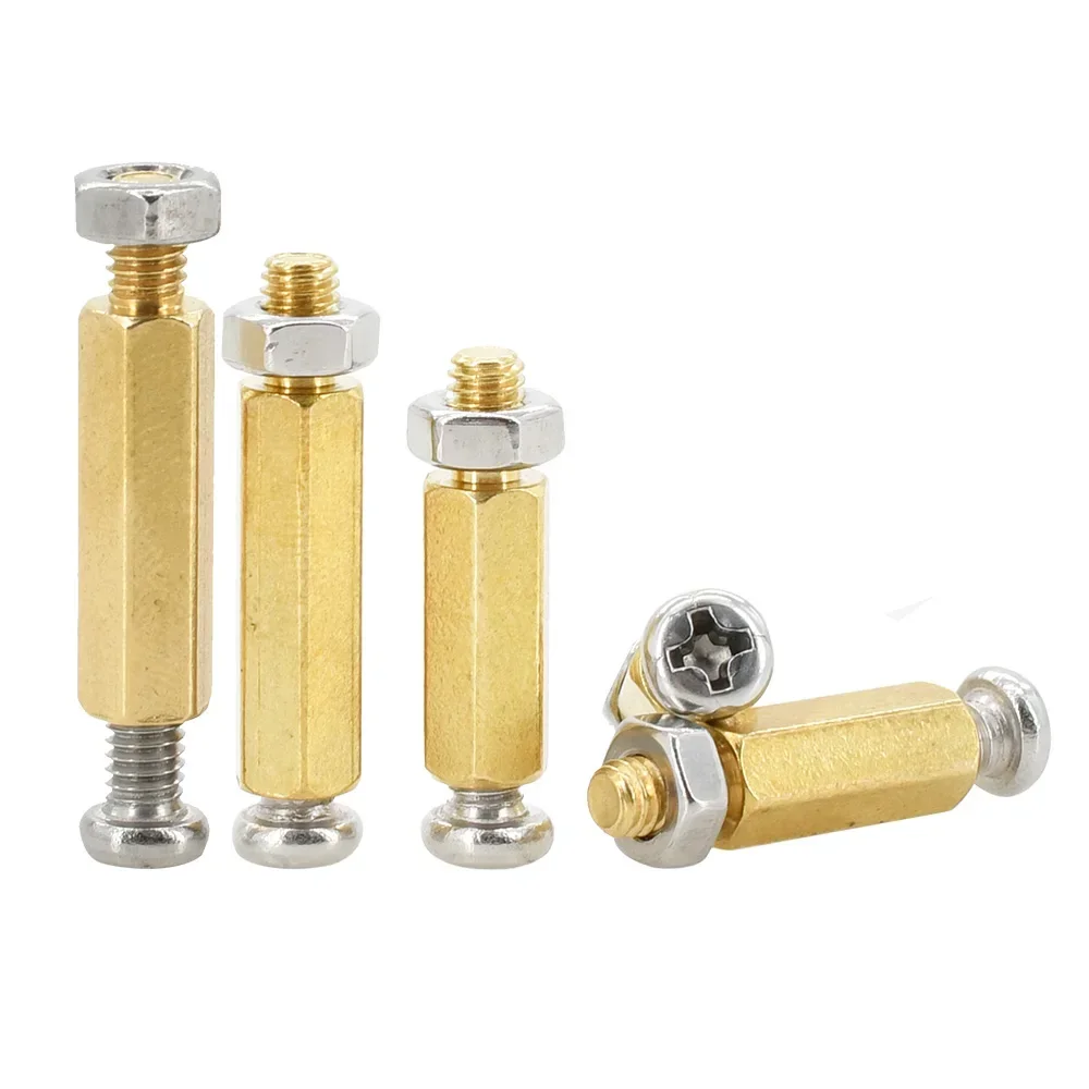 M2 M3 M4 M5 M6 Messing Hex Abstandsbolzen Phillips Abstand Schraube Mutter Set PCB Unterstützung Säulen Säule Bord Rack Stud Spacer Motherboard – Detail 11