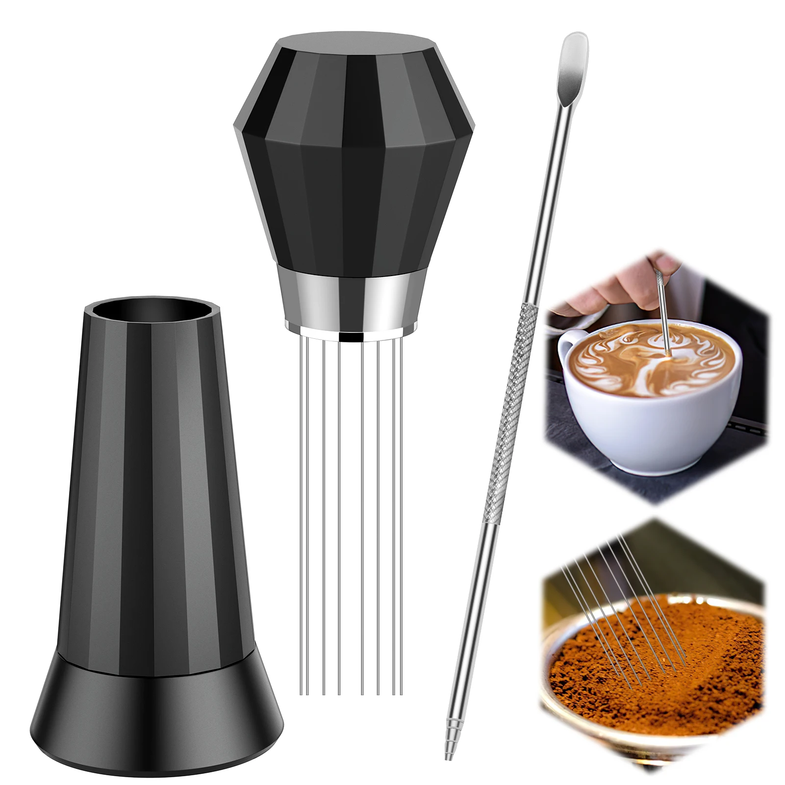 

Coffee Tamper Aluminum Alloy Stirring Needles Espresso Powder Stirrer Distributor Leveler Tool Cafe Stirring Barista Accessories