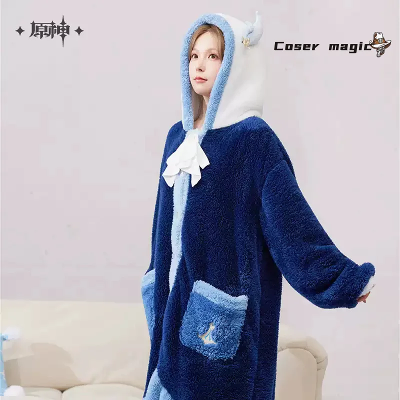 Neuvillette Pajamas Genshin Impact Official Original Neuvillette Theme Impression Series Home Sleeping Robe Eye Mask Gift view 4