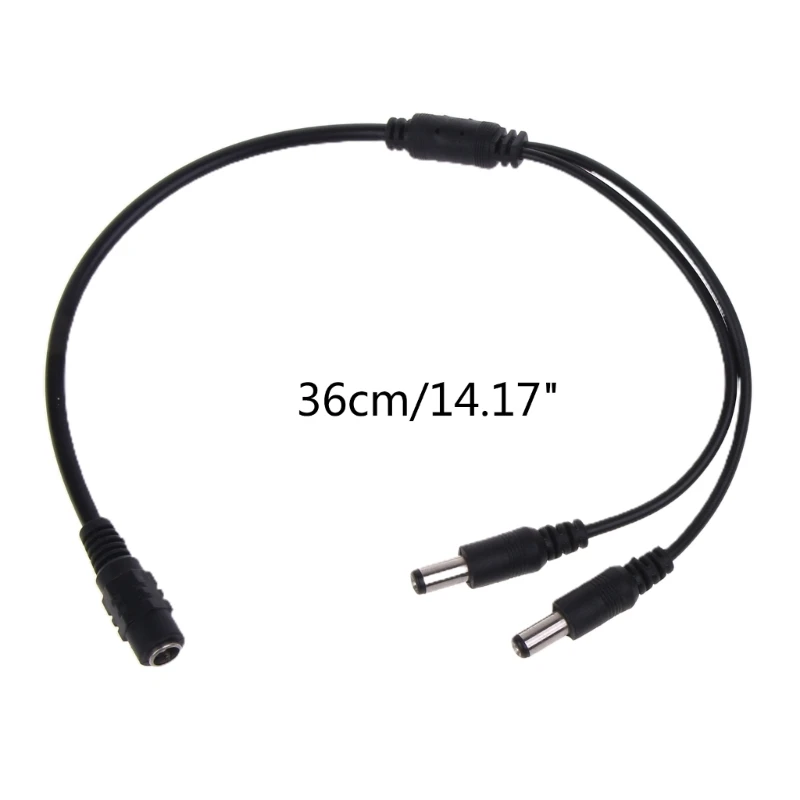 5.5mm * 2.1mm 1 fêmea para 2 macho conector macho para fêmea Plug DC Power Splitter Cable CCTV LED Strip Light Adaptador de Alimentação