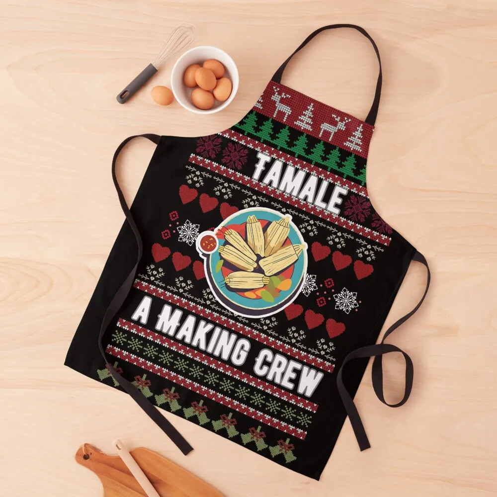 

Tamale a Making Crew Ugly Christmas Swete Apron kitchen item Kitchen Novel Kitchen Accessories Household Items Useful Apron