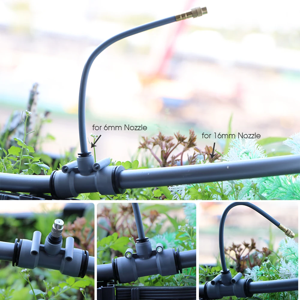 1/2 "PE موصل الخرطوم حديقة الدفيئة بالتنقيط سقي أنبوب تركيبات ل OD-16mm أنابيب الري المشتركة المحملة مستقيم الكوع التوصيل #6