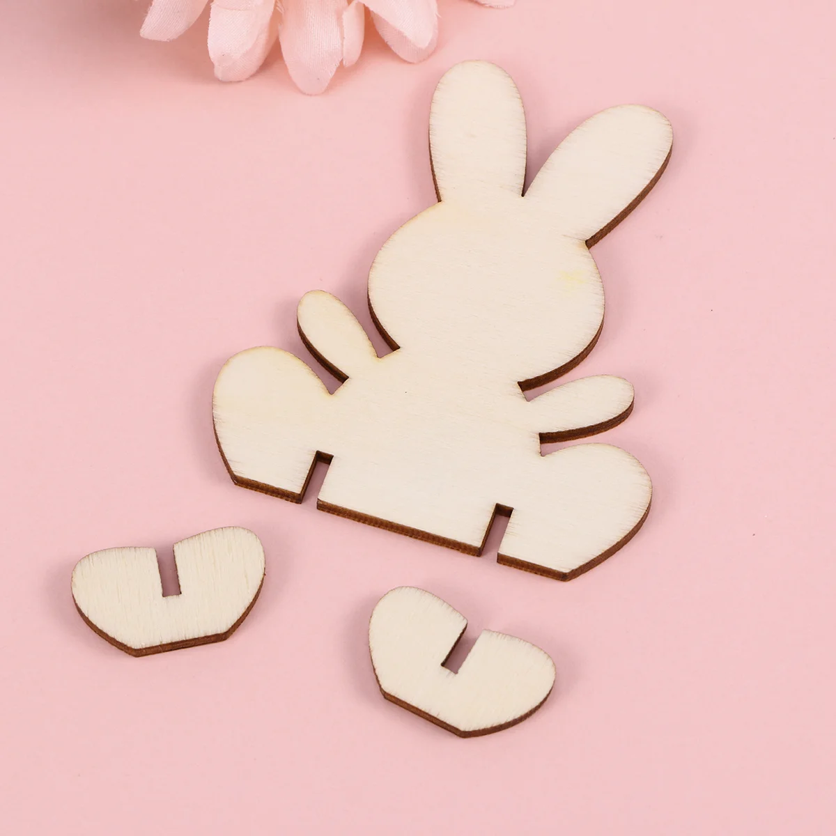 

10Pcs Easter Rabbit Wooden Craft Pieces Smooth Surface Durable for Easter Birthday Wedding Home Decor Wooden Rabbit Ornament