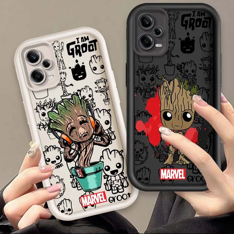 

Marvel Comics Groot For Xiaomi Redmi Note 14 13 13R 12 12R 11 11E 11T 11S Pro Plus 5G Eye Ladder Cover