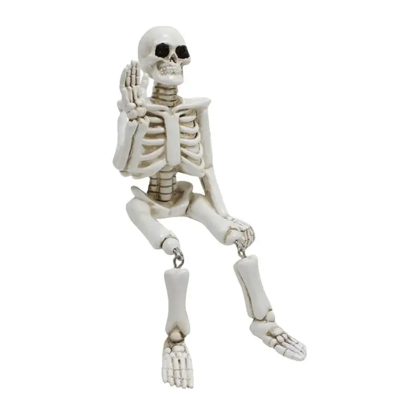 Skeleton Decorations waving skull ornaments Movable Joints Resin Full Body Mini Skeleton Realistic Human Bone Pose Skeleton