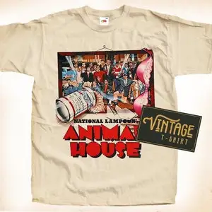 Animal House V1 T shirt Tee Natural Vintage 100% Cotton Movie Poster All Sizes
