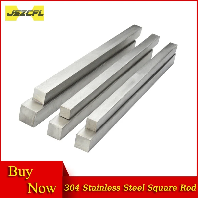 3pc 304 Stainless Steel Square Rod Diameter 3mm 4 5 6 7 8 9 10 11 12-30mm Solid Bar Square Steel Wire Drawing Board Length 300mm