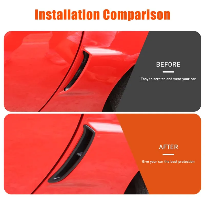 

For Chevrolet Corvette C6 2005-2013 ABS black Car Shark Gills Side Fender Vent Stickers Car Accessories (Replacement )
