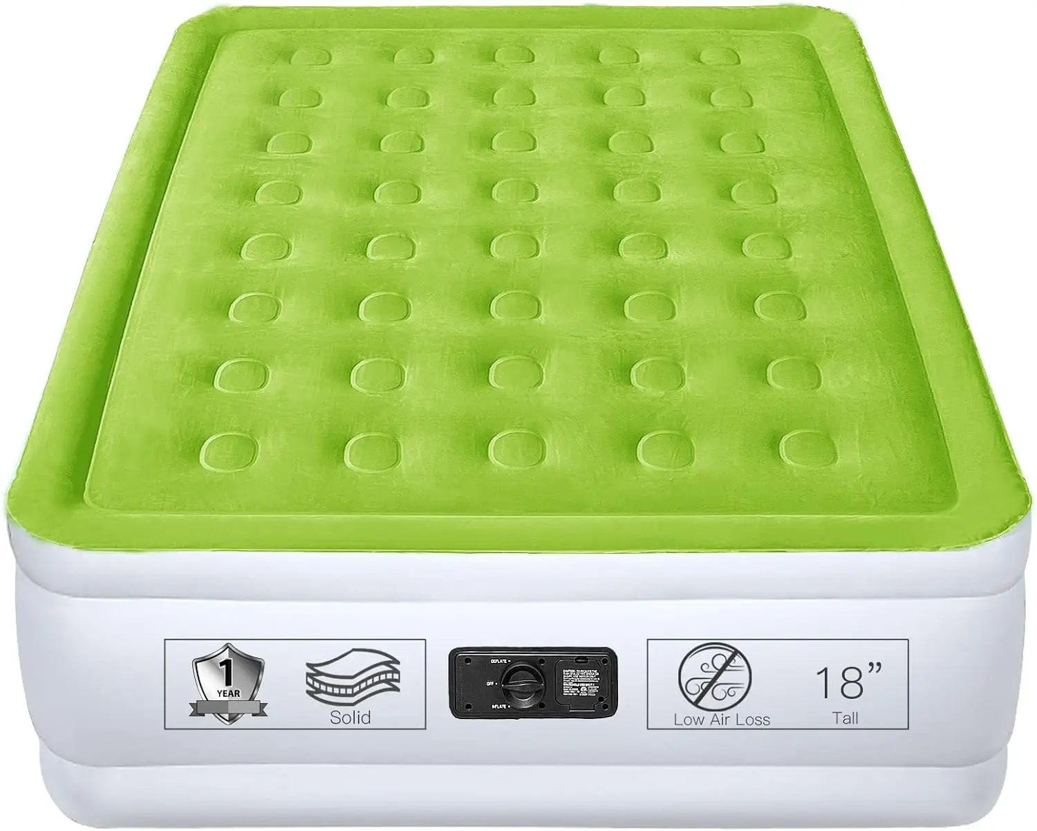 

Full Size Air Mattress with Built-in Pump, 18 Inch Tall Inflatable Bed for Camping and Home Use