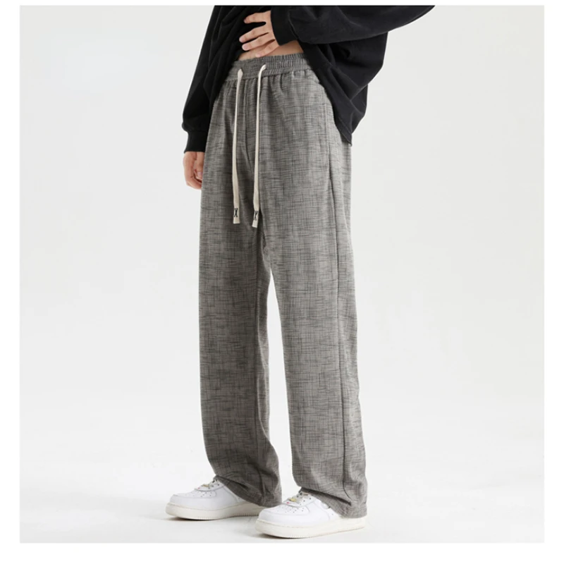 الرجال Sweatpants فضفاضة غير رسمية ، مستقيم الساق السراويل ، واسعة الساق ، النمط الياباني ، اليومية الذكور الشارع الشهير ، الربيع ، الخريف ، وصول جديد