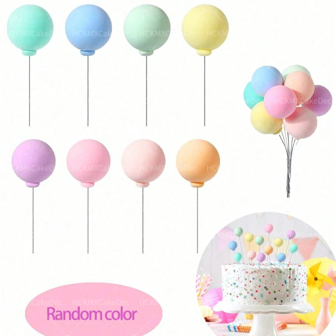 1set Ballon Kuchen Dekoration Geburtstag Party Dessert Runde Ball Dekoration Geeignet für Geburtstag Party Hochzeit Kuchen Dekoration – Detail 1