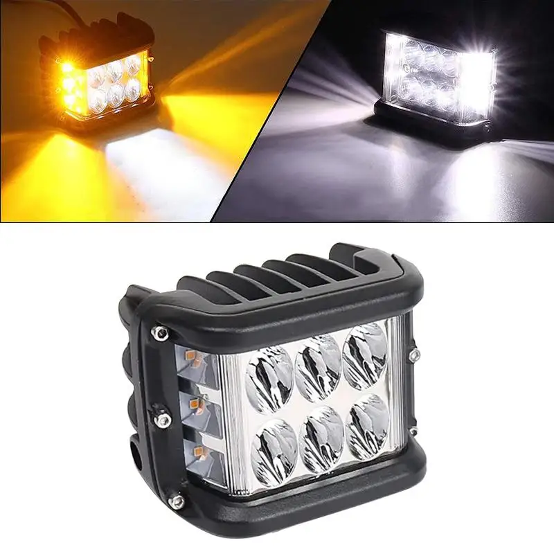 

4-дюймовый светодиодный рабочий фонарь с двумя боковыми стрелками, светодиодный фонарь 45 Вт, двухцветный стробоскопический рабочий фонарь для грузовика, внедорожного UTV, квадроцикла, трактора, янтарного, красного, синего цвета