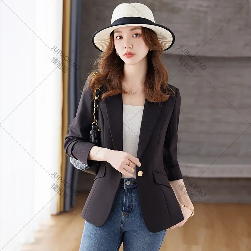 Green Cropped Blazer for Women, High-quality Waist Suit, Small People, Plus Size Top, Autumn and Winter 2022