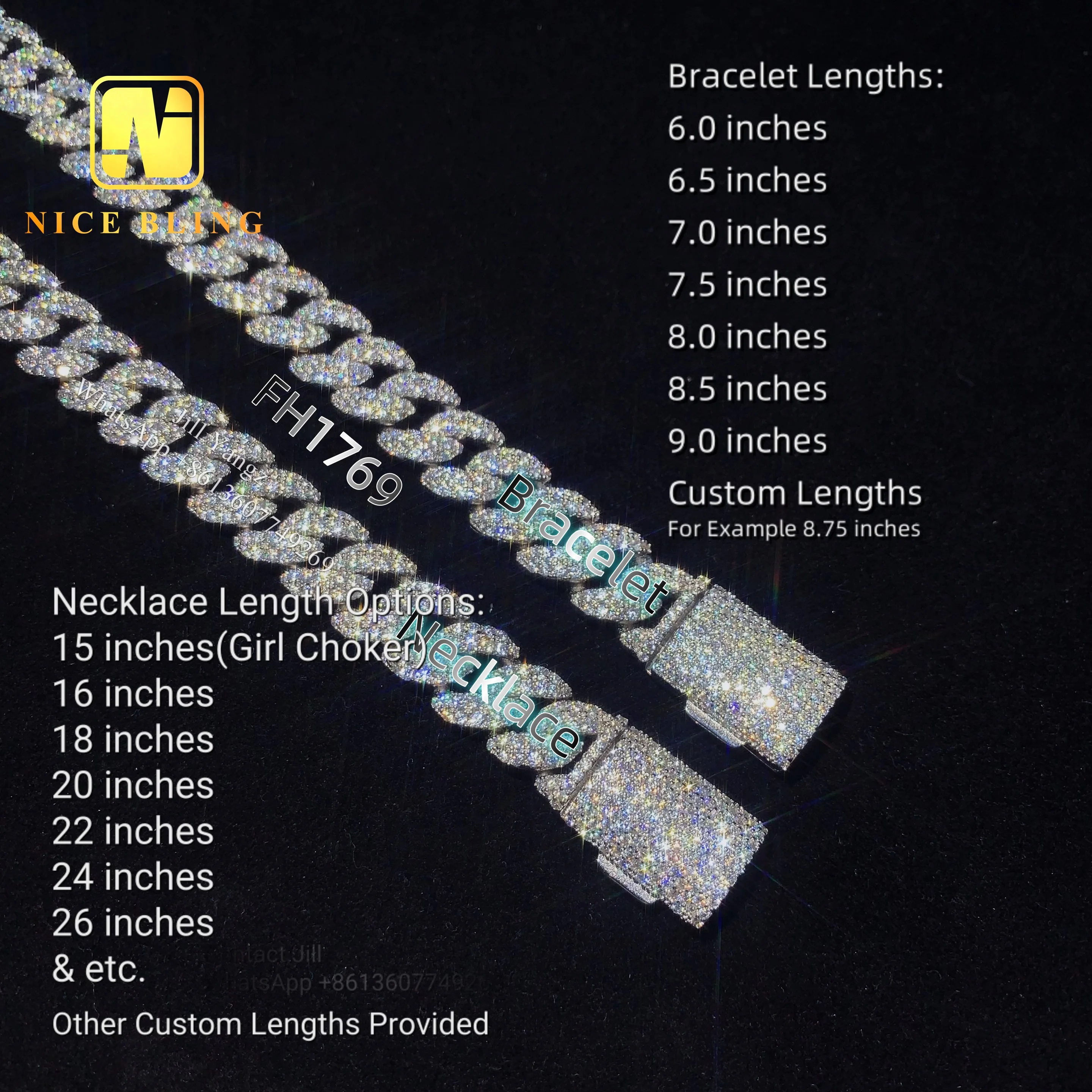 Stocks 12mm Ready Moissanite Cuban Bracelet Soldier Chain 18k Gold Plated Necklace Silver Cuban Link Chain Monaco Chain.