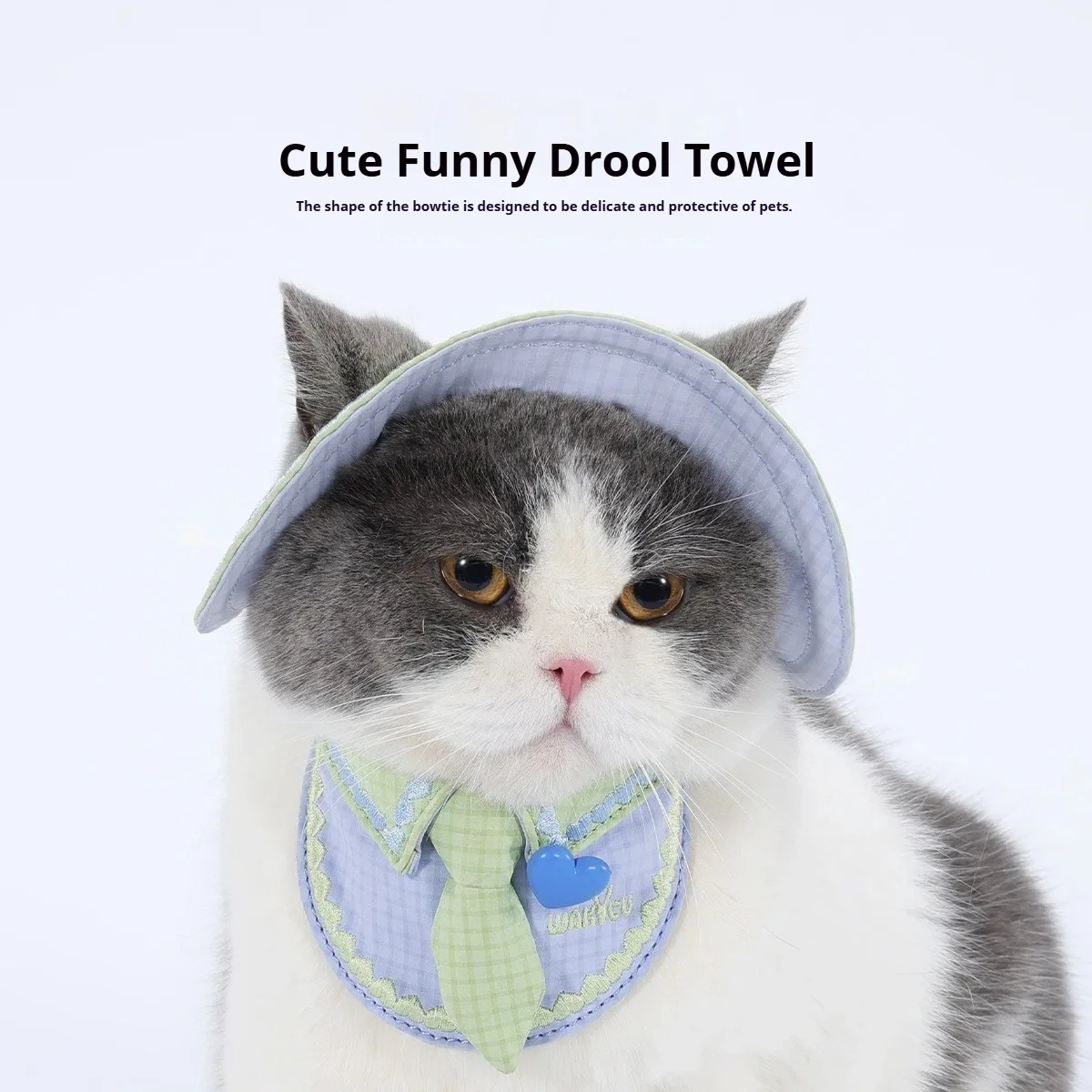 

Wakytu Pet Fisherman Hats Dog and Cat Saliva Wipes Ear- Exposing Summer Sun Protection Hats Pet Bucket Hat Scarf Saliva Towel