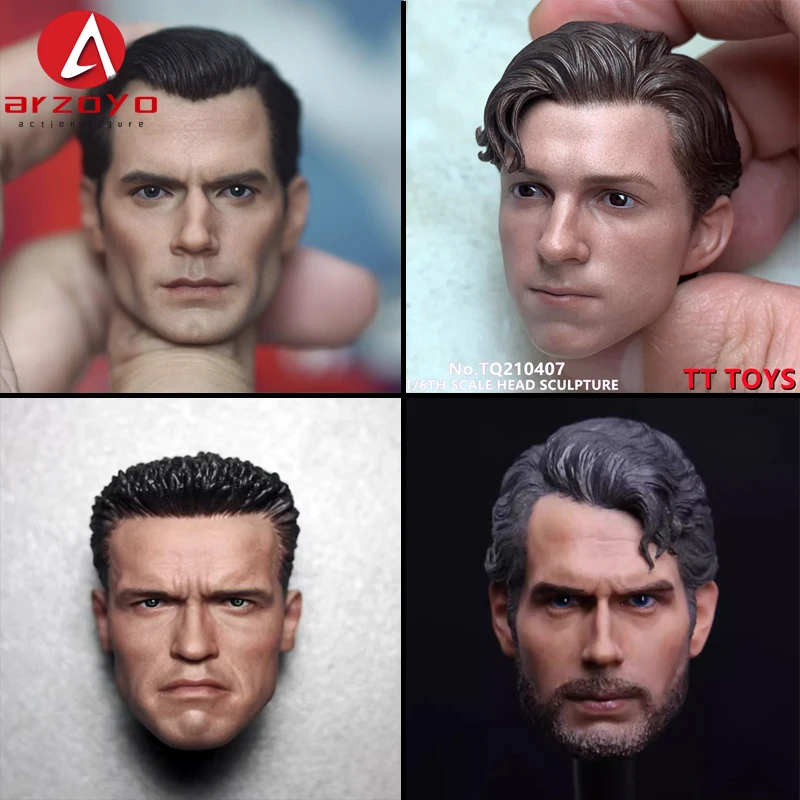 1/6 Henry Cavill/Tom Holland/Head Sculpt PVC mężczyzna głowa żołnierza rzeźba Model Fit 12 ''figurka ciało lalki