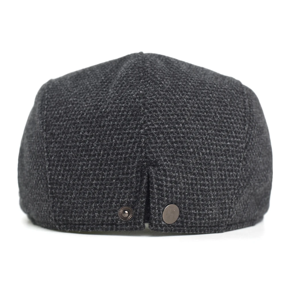 Winter Herbst Warme Zeitungsjunge Mütze Männer Frauen Plaid Dicke Vintage Casual Berets Mode Flachen Hut Schirmmütze Einstellbar – Detail 8
