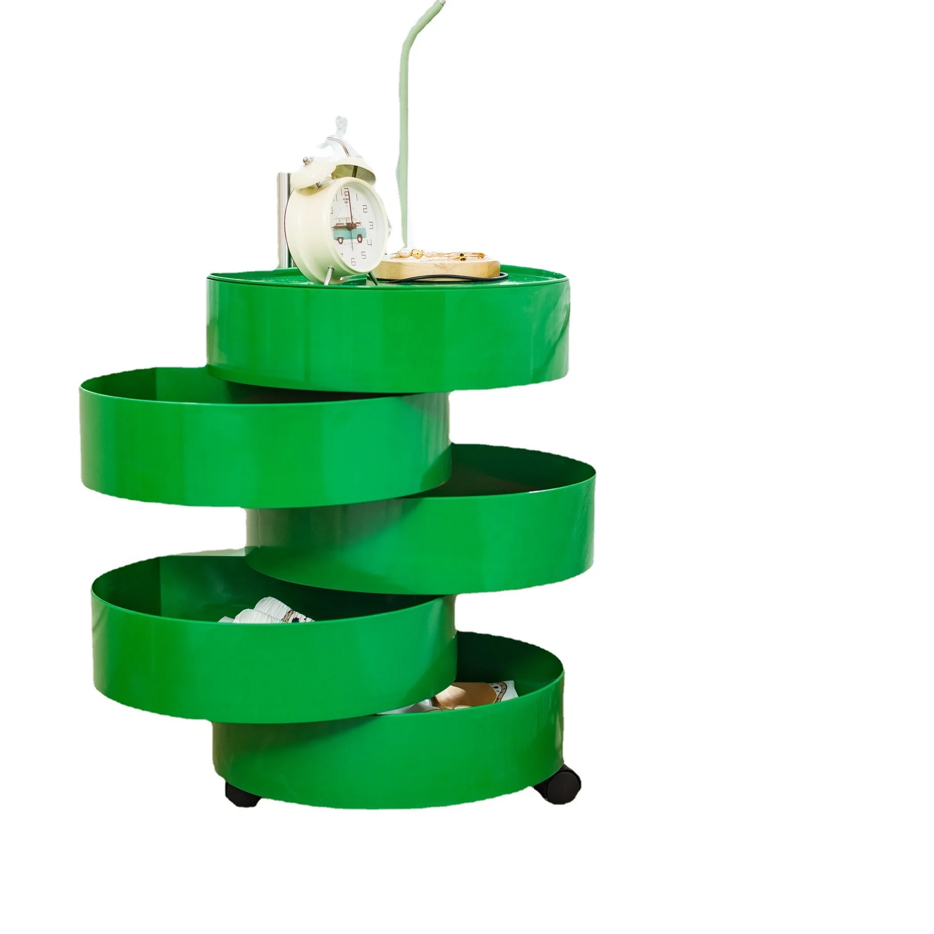 

Rotating, bedroom, removable, bedside, round cabinet, desk, storage, minimalist