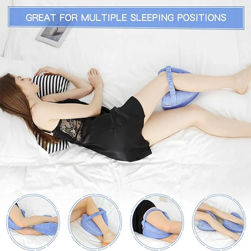 Leg Knee Foam Support Pillow Memory Foam Knee Pillow for Side Sleeper Ergonomic Design pain Sciatica Hip Back Knees Relief