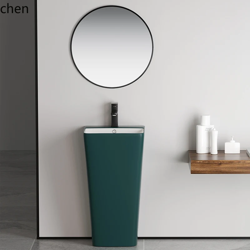 

DSA matte one-piece column basin floor-to-ceiling balcony integrated hand wash bathroom column basin