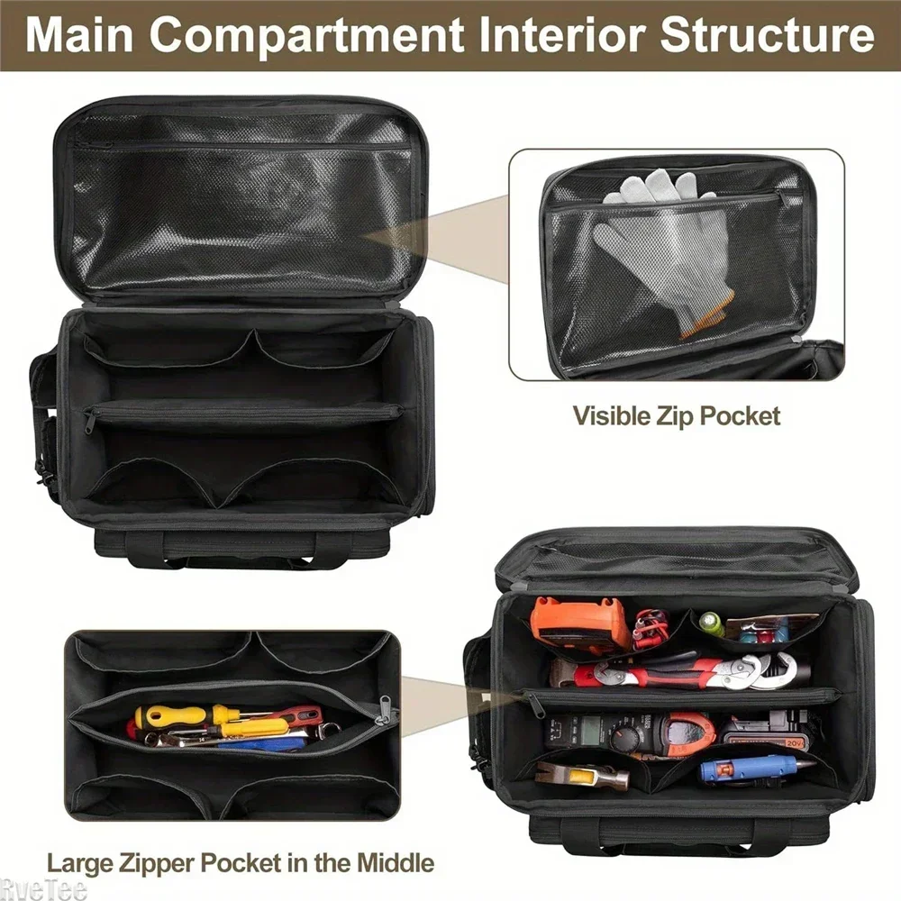 Tactical Tool Bag,MultiFunction Work Organizer for Electrician Tool Repairmen Carpenters Non-Waterproof Thick Padded Bottom
