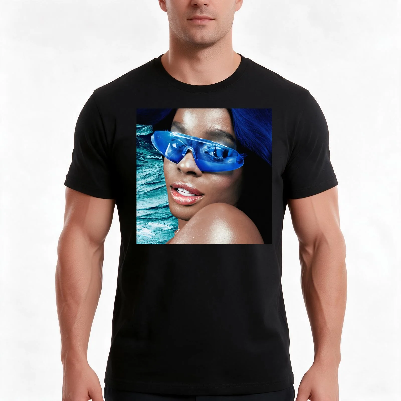 Azealia Banks / Seapunk Princess HD T-Shirt, Summer Casual Cotton Tee, Oversized Streetwear Tops, Vintage Graphic Print